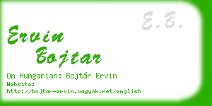 ervin bojtar business card